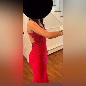 Elegant Red Lace Prom or Special Occasion Dress